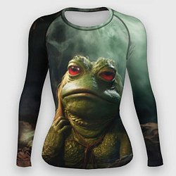 Рашгард женский Большая жаба Пепе, цвет: 3D-принт