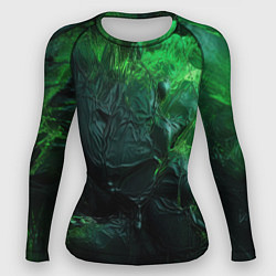 Рашгард женский Зеленая объемная текстура, цвет: 3D-принт