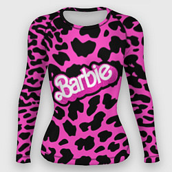 Рашгард женский Барби розовый леопардовый принт, цвет: 3D-принт