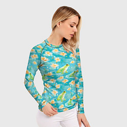 Рашгард женский Кувшинки и лягушки, цвет: 3D-принт — фото 2