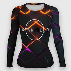 Женский рашгард Starfield logo orange abstract