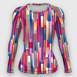 Рашгард женский Яркие спортивные полоски, цвет: 3D-принт