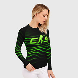 Рашгард женский CS2 green logo, цвет: 3D-принт — фото 2