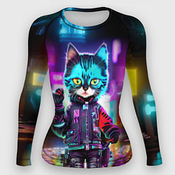 Рашгард женский Cool kitten - cyberpunk - neon glow, цвет: 3D-принт