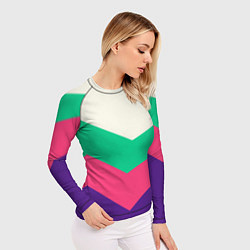 Рашгард женский Ломаные полосы в стиле СССР, цвет: 3D-принт — фото 2