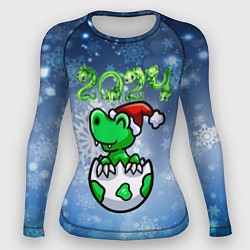 Рашгард женский Динозаврик вылупился из яйца 2024, цвет: 3D-принт