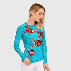 Рашгард женский Красная рыбки, цвет: 3D-принт — фото 2