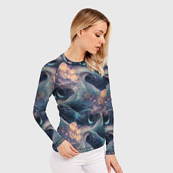 Рашгард женский Волнообразная фрактальная абстракция, цвет: 3D-принт — фото 2