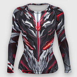 Рашгард женский Красный неоновый кибер демон, цвет: 3D-принт