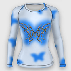 Женский рашгард Y2K blue butterfly