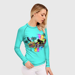 Рашгард женский Ночной клуб музыка дискотека, цвет: 3D-принт — фото 2