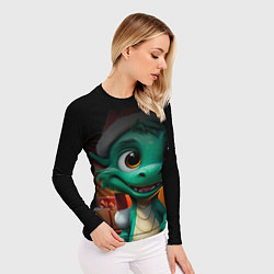 Рашгард женский Зеленый дракон 2024, цвет: 3D-принт — фото 2