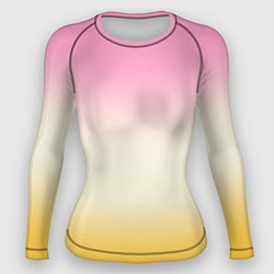 Рашгард женский Розовый бежевый желтый градиент, цвет: 3D-принт