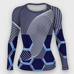 Женский рашгард Электромагнитные шестиугольники