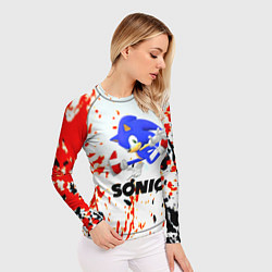Рашгард женский Sonic краски абстрактные, цвет: 3D-принт — фото 2