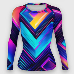 Рашгард женский Геометрическая неоновая абстракция, цвет: 3D-принт