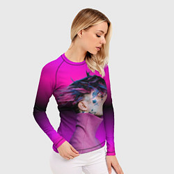 Рашгард женский Lil Peep фиолетовый лук, цвет: 3D-принт — фото 2