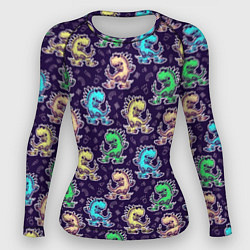 Рашгард женский Динозаврик на скейтборде, цвет: 3D-принт