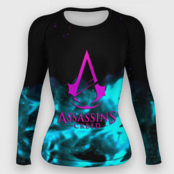 Рашгард женский Assassins Creed flame neon, цвет: 3D-принт