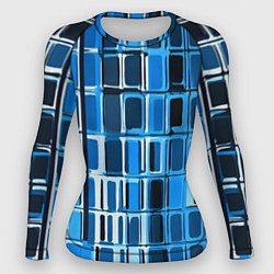 Рашгард женский Синие прямоугольники, цвет: 3D-принт