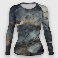 Рашгард женский Темно-серый мрамор, цвет: 3D-принт