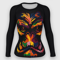 Рашгард женский Морда гориллы поп-арт, цвет: 3D-принт