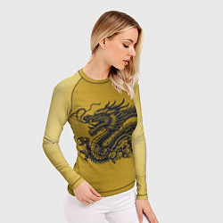Рашгард женский Дракон на золоте, цвет: 3D-принт — фото 2