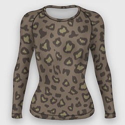 Рашгард женский Темный леопардовый узор, цвет: 3D-принт