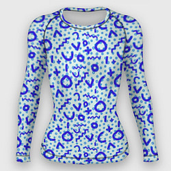 Рашгард женский Синие каракули, цвет: 3D-принт