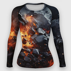 Рашгард женский Взрыв камней и плит, цвет: 3D-принт