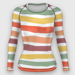 Рашгард женский Разноцветные полосы от руки, цвет: 3D-принт