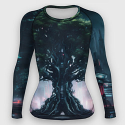 Рашгард женский Великое древо в стиле киберпанк, цвет: 3D-принт