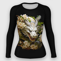 Рашгард женский Китайский дракон и цветы сакуры, цвет: 3D-принт