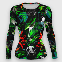 Рашгард женский Футбол паттерны, цвет: 3D-принт