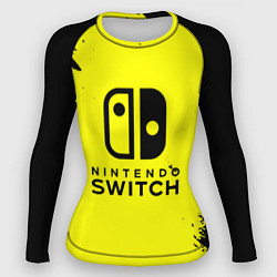 Женский рашгард Nintendo switch краски на жёлтом