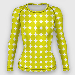 Рашгард женский Ретро темно желтые круги, цвет: 3D-принт