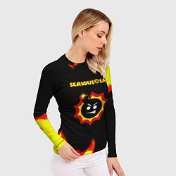 Рашгард женский Serious Sam лого краски с огнём, цвет: 3D-принт — фото 2