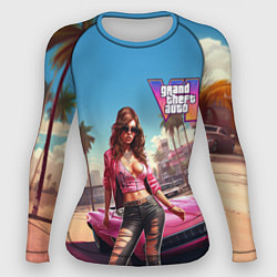 Рашгард женский GTA 6 girl logo, цвет: 3D-принт