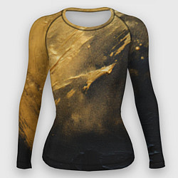 Рашгард женский Золотое напыление на черном, цвет: 3D-принт