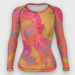 Рашгард женский Цветной яркий камуфляж, цвет: 3D-принт