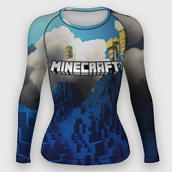 Рашгард женский Minecraft лого и горы, цвет: 3D-принт