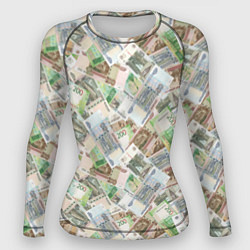 Рашгард женский Российские денежные купюры, цвет: 3D-принт