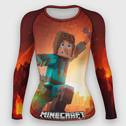 Рашгард женский Персонаж Minecraft пробирается сквозь огонь, цвет: 3D-принт