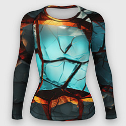 Рашгард женский Абстрактные камни разломленные, цвет: 3D-принт