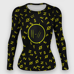 Рашгард женский Twenty one pilots pattern rock yellow, цвет: 3D-принт