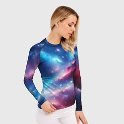 Рашгард женский Розово-голубой космический пейзаж, цвет: 3D-принт — фото 2