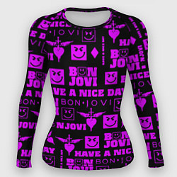 Рашгард женский Bon Jovi neon pink rock, цвет: 3D-принт