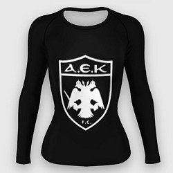 Рашгард женский AEK fc белое лого, цвет: 3D-принт