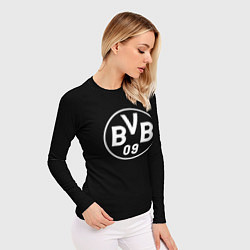 Рашгард женский Borussia sport fc белое лого, цвет: 3D-принт — фото 2