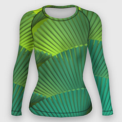 Рашгард женский Объемные веерные столбики, цвет: 3D-принт